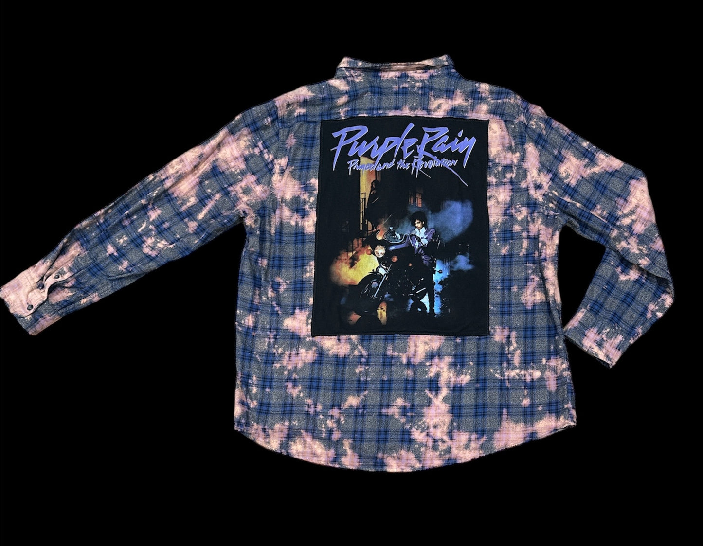 Upcycled Prince distressed Flannel