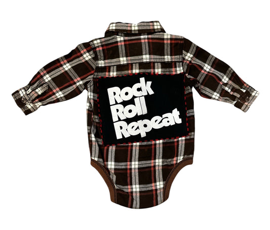 Upcycled Baby Rock and Roll Onesie