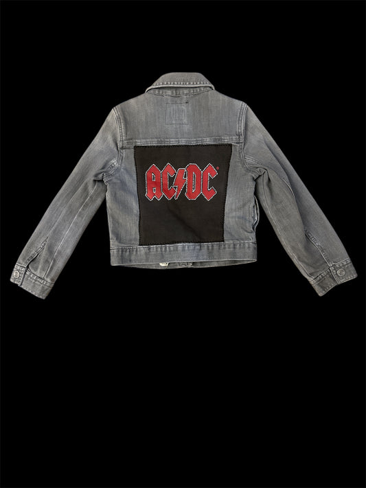 Upcycled Girls Denim Jacket featuring AC/DC