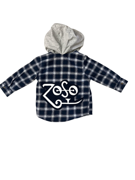 Upcycled baby ZOSO hooded flannel