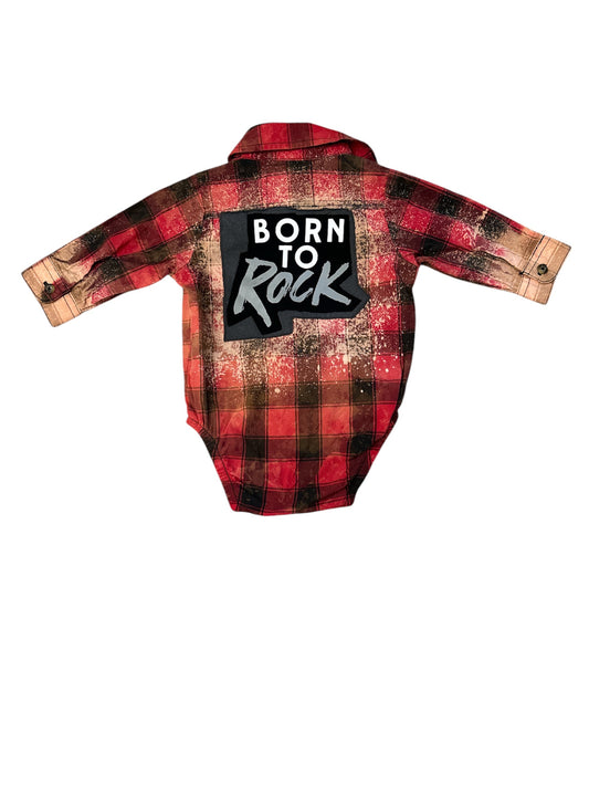 Upcycled Baby Rock Plaid Onesie