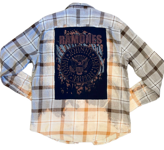 Ramones Vintage Style Distressed Flannel