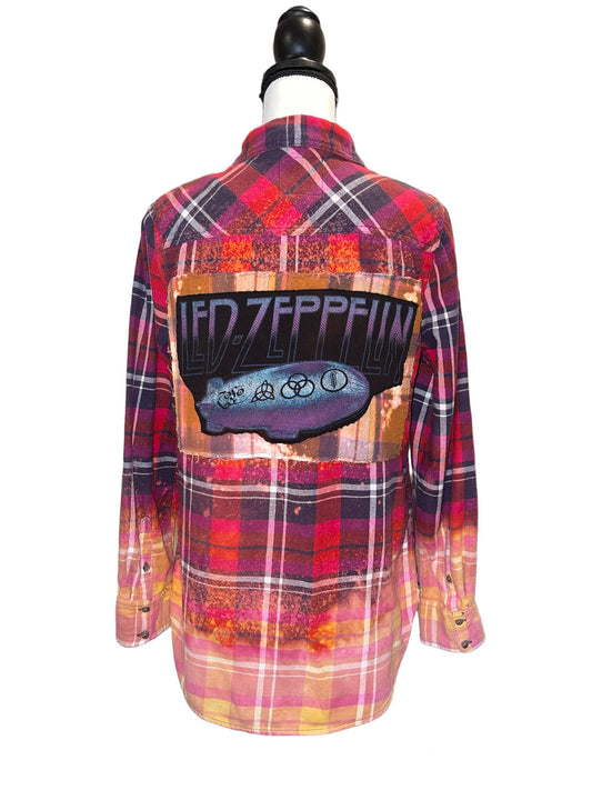 Led Zeppelin Vintage Style Distressed Flannel