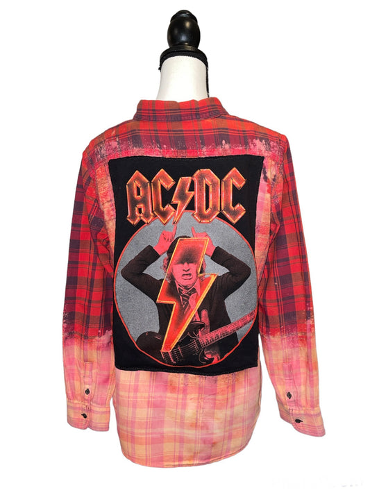 AC/DC Distressed Lightweight Flannel